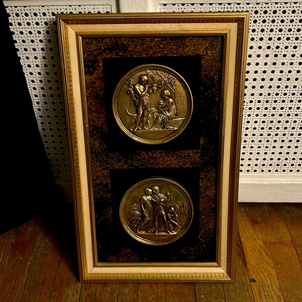 Vintage 1960s framed Turner MCM medallion wall art